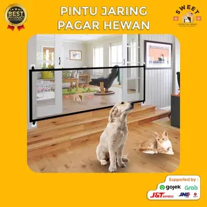 PINTU JARING PENGHALANG PAGAR - PAGAR HEWAN KUCING ANJING MAGIC GATE 180 cm