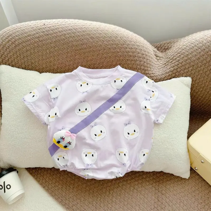 Bộ body ngắn tay bodysuit áo liền quần bộ đồ liền thân Babyshop88vn cho bé trai bé gái M16.2.25-7 Jumpsuit xanh vàng tím 2