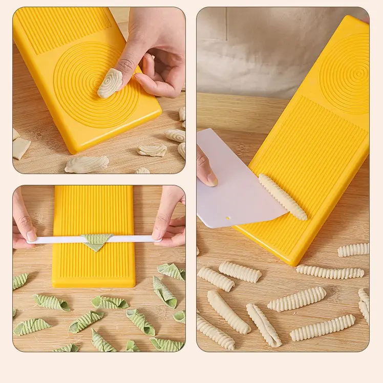 Bộ 3 Khuôn Làm Mì Ý, Thớt Làm Con Nui macaroni Tiện Dụng Cho Gia Đình
