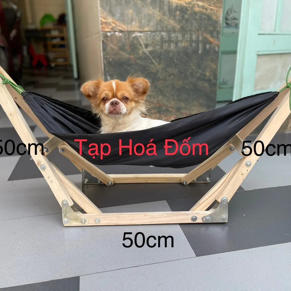 Võng cho chó mèo Size S , mẫu truyền thống , tặng kèm võng nằm , tháo lắp dễ dàng , xếp gọn được