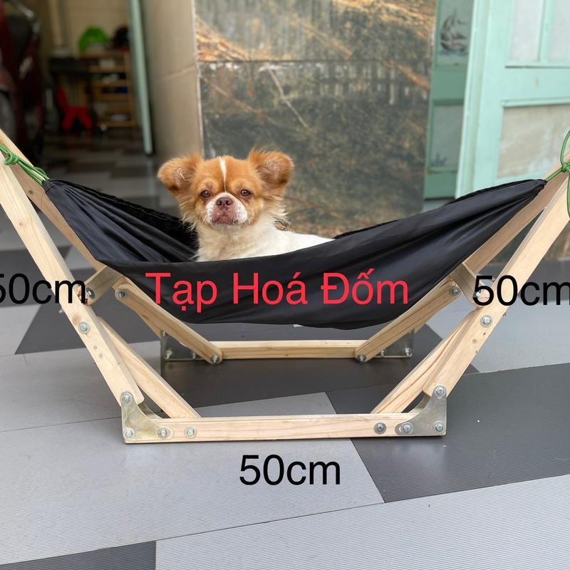 Võng cho chó mèo Size S , mẫu truyền thống , tặng kèm võng nằm , tháo lắp dễ dàng , xếp gọn được
