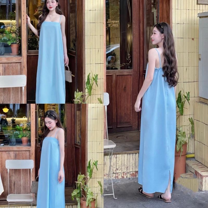   SALE XẢ KHO  SET Đầm Suông nữ Hai Dây  Váy Maxi Hai Dây Đi Biển Dạo Phố Tôn Dáng Trẻ Trung Women Dress Voan set  dothudong 