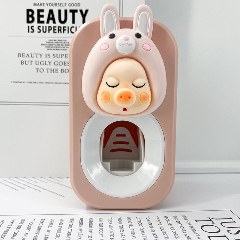 Dụng Cụ Lấy Kem Đánh Răng Kem Đánh Răng Tự Động, Dụng Cụ Lấy Kem Đánh Răng Lười Biếng, Thiết Kế Hoạt Hình Dễ Thương, Treo Tường Cho Trẻ Em, Không Cần Đục Lỗ, Giá Để Đồ. 1