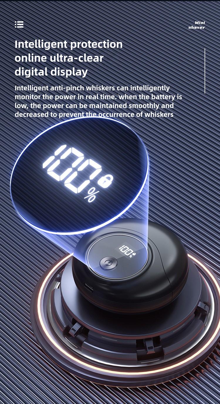 Product Introduction of Mini Electric Shaver - Portable USB Rechargeable Waterproof Razor for Men with LED Display Comfort 8