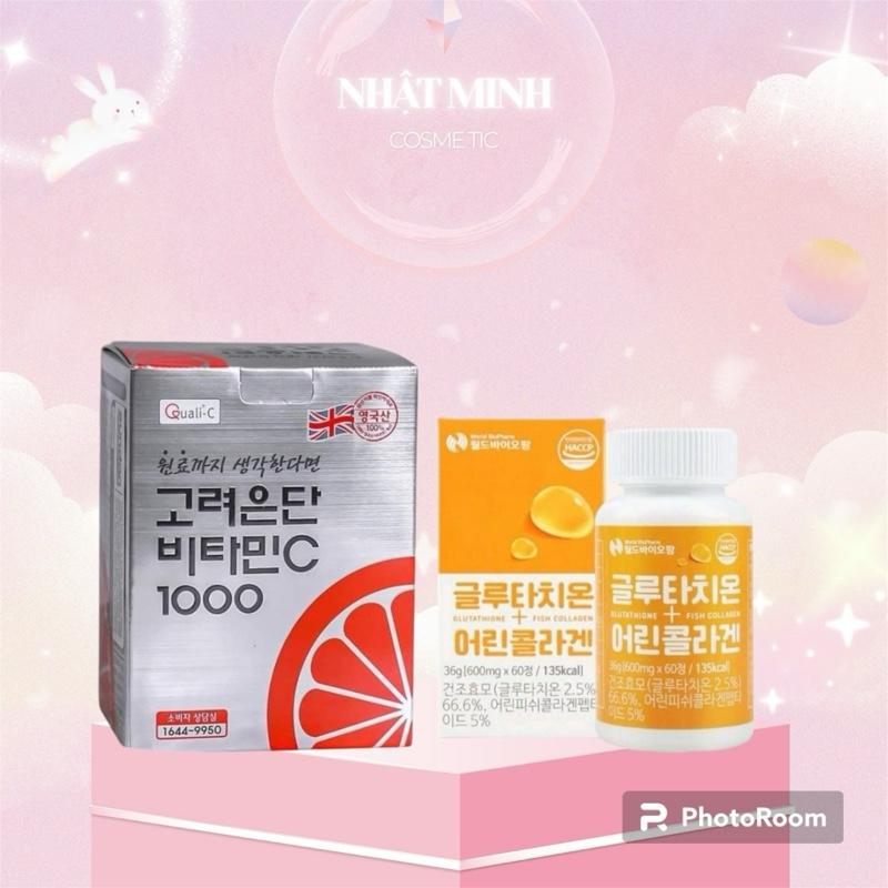 Combo viên uống VTM C Undan 120v + 1 h glutathione 60v