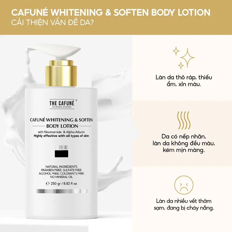 Kem Body Nâng Tone Hỗ Trợ Dưỡng Trắng Da The Cafuné 250gram Dưỡng Da Lotion Làm Đẹp Da Dưỡng Body Nữ 5