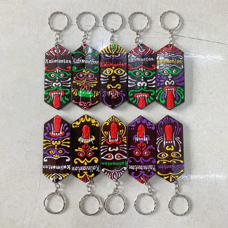 Gantungan Kunci Tameng Dayak lukis Hitam | keychain 1