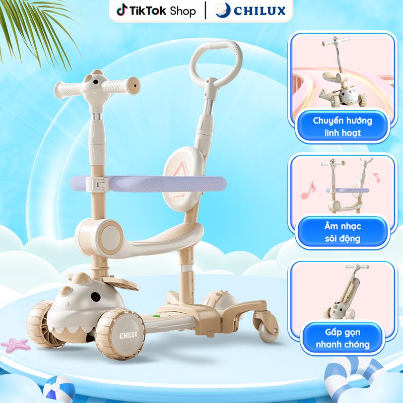 Xe scooter gấp gọn cho bé Chilux S21 - 3 chế độ linh hoạt xe đẩy xe thăng bằng xe trượt scooter Đồ Chơi