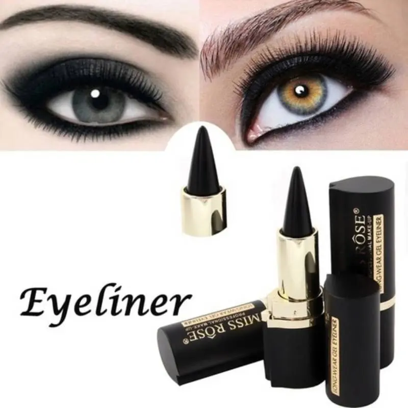 MISS ROSE Professional Long Lasting Matte Gel Eyeliner Waterproof Sweatproof Quick Dry Easy To Wear High Pigment Eye Liner Pencil Eye Makeup