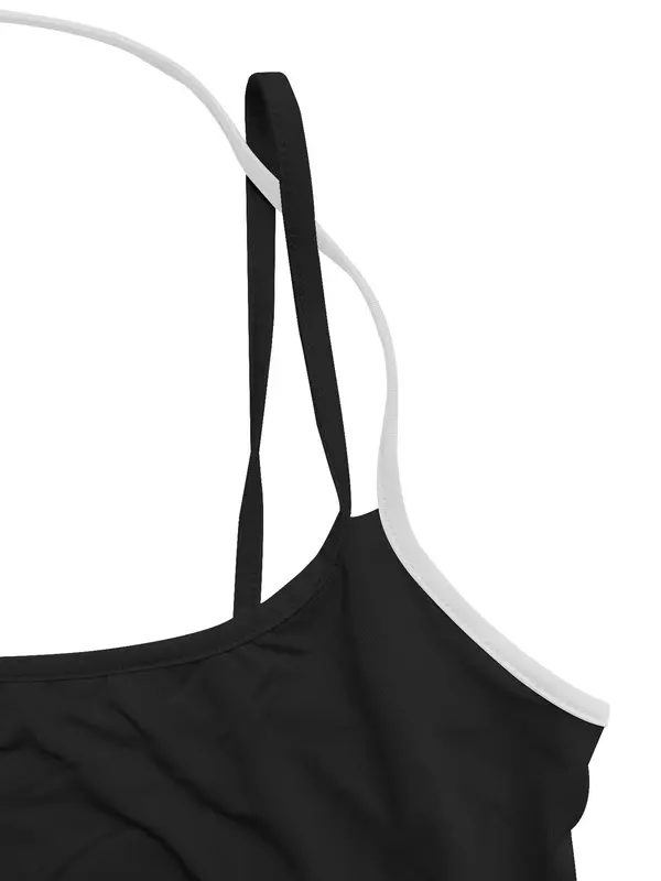 Women's 2 in 1 Crop Cami Top, Casual Spaghetti Strap Cropped Top for Summer, Ladies Clothes for Daily Wear 7