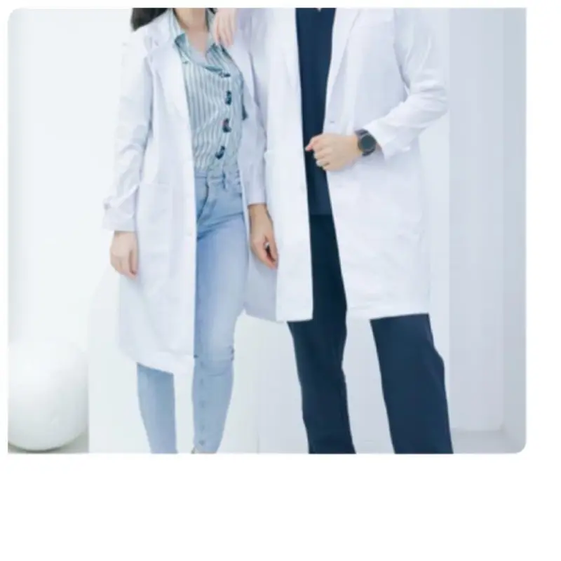 Áo Blouse trắng dáng dài cộc tay áo lab cho bác sĩ, dược sĩ, spa, thẩm mỹ hàng cao cấp Nam Jean 4
