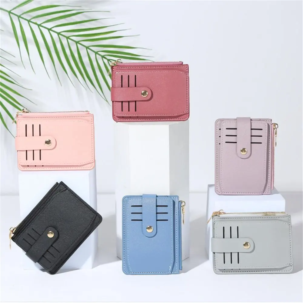 New Fashion PU Leather Wallet With Coin Pocket Credit ID Card Holder Small Money Bag Zipper Coin Purse For Women Men