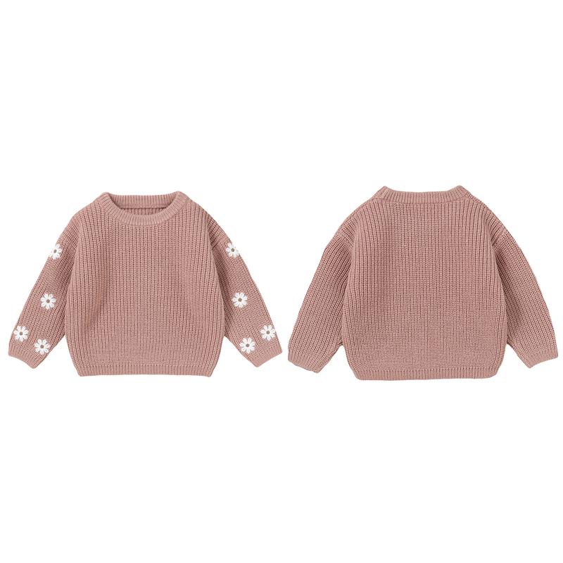 Product Introduction of Newborn Girl Sweater Casual Floral Embroidery Warm Knitted Long Sleeves Pullover Infant Knitwear for Toddler 38