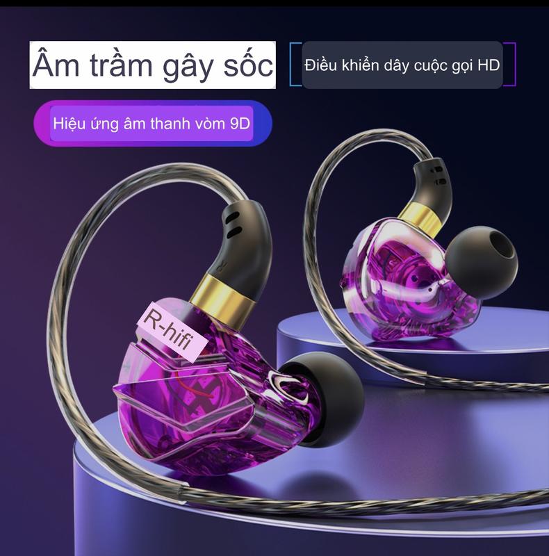 Tai nghe gaming nhét tai có dây bass mạnh jack 3.5 dùng cho các dòng điện thoại, máy tính bảng. pc Nghe Nhạc Earphone Nghe Nhạc Earphone