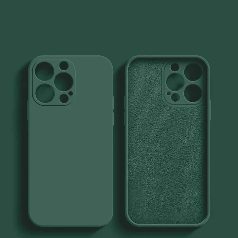 Sarung silikon cecair asal mewah untuk iPhone 15, 14, 13, 12, 11 Pro Max Plus, sarung lembut kalis kejutan, penutup bampar, aksesori telefon 7