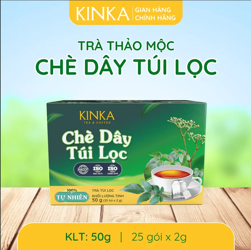 KINKA Trà Thảo Mộc Thiên Nhiên Chè Dây Túi Lọc 2g x 25 gói