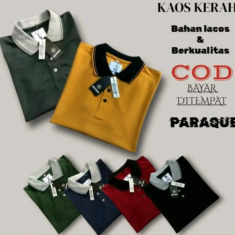 Paket 3pcs Kaos Polo Shirt Pria Kaos Kerah Lengan pendek Bahan Cotton Cuty Ukuran M L XL 7