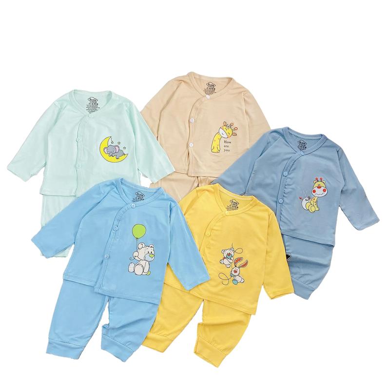 combo 5 bộ áo tay dài quan dai thun lạnh co giãn 4 hàng chiều cho bé gái từ sơ sinh đến 8 ký hang viet nam Jean Heo nhiều hình thú cho bé hàng sản xuất tại việt nam phù hợp mùa hè mát mẻ