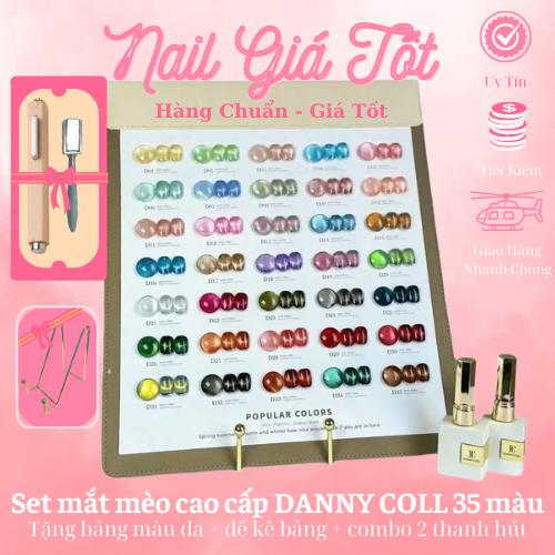 Set sơn mắt mèo DANNY COLL chính hãng 35 màu siêu sáng dễ bắt ánh mắt mèo ( tặng kèm bảng màu + thanh hút ) [ Nail Giá Tốt ]