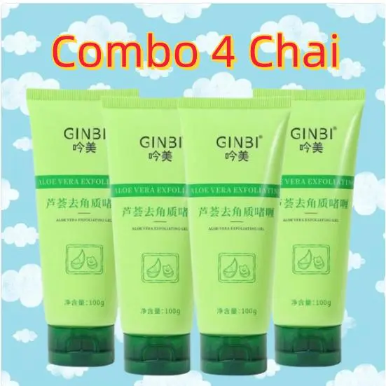COD Combo 4 Chai Gel Tẩy Tế Bào Cho Mặt Và Body Ginbi Chiết Xuất Nha Đam 100gram Skincare Peel Da Kem Face