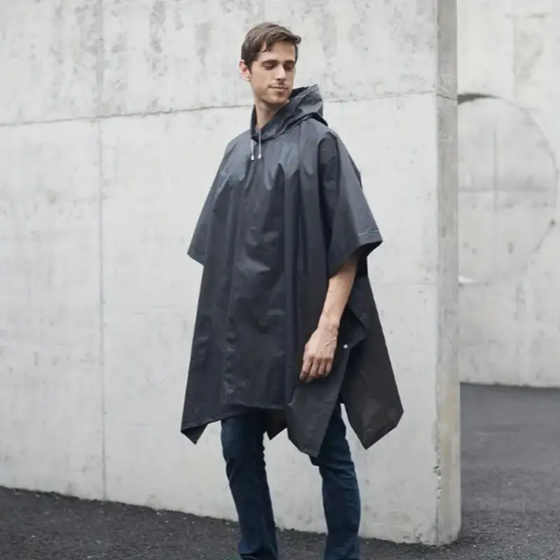 3 in 1 Waterproof Raincoat, Portable Hooded Rain Poncho, Multifunctional Raincoat for Camping Mountaineering Cycling, Outdoor Protective Gear