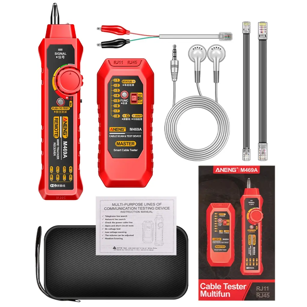 【Ready Stock】 Network Cable Tester Finder RJ11 RJ45 LAN- Cable Toner Network Repairing Tools