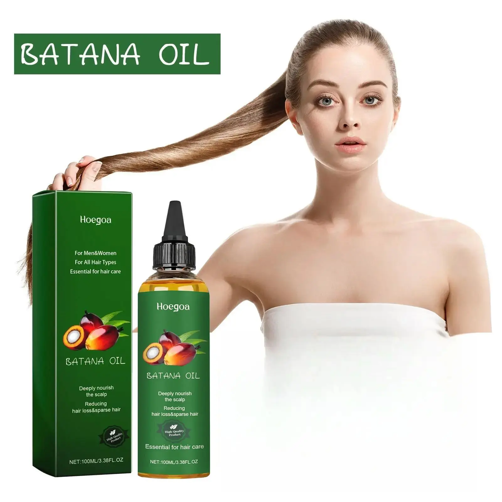 100ml Deeply Hydrate Batana Hair Oil, 1/2 Counts Smoothing & Thickening Hair Care Liquid, Hair Care & Styling Product for Men & Women