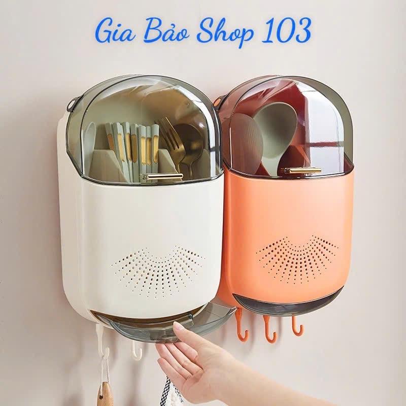 Hộp Đựng Đũa Muỗng Treo Tường Có Khay Đỡ Nước Kích Thước 31x20x8 cm Bảo Vệ Thìa Đũa Khỏi Bụi Bẩn Côn Trùng Dễ Sử Dụng Tiết Kiệm Diện Tích