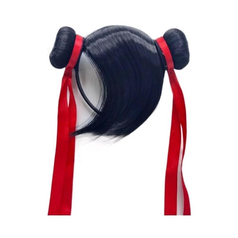 Product Introduction of 1 Pc Synthetic Hairpiece Cosplay Nezha Hair Bun Children Festival Party Headwear Headband Wig China TV Role Nezha Cosplay Costumes Accessories 14