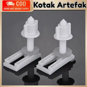 2Pcs Baut Tutup Closet Duduk Skrup Sekrup Kloset Duduk Dudukan Toilet Skrup Kotak Dudukan Seat Cover Closed Closet Klosed Bulat