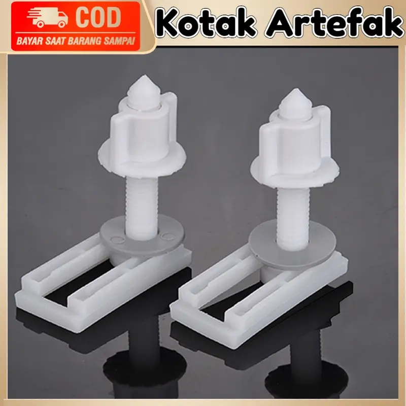 2Pcs Baut Tutup Closet Duduk Skrup Sekrup Kloset Duduk Dudukan Toilet Skrup Kotak Dudukan Seat Cover Closed Closet Klosed Bulat