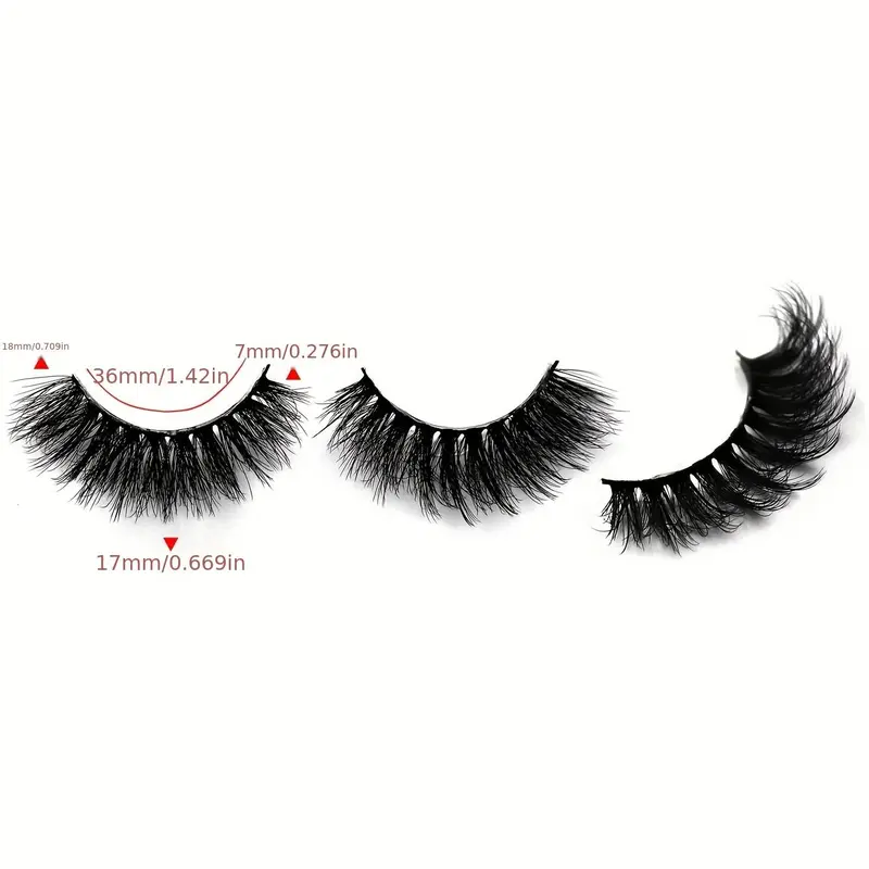Long False Strip Lashes, 1 Pair Wispy Cat-Eye Look Faux Eyelashes, Natural Look Eyelash Extensions, Volumized Eyelashes for Eye Makeup 1