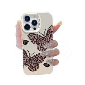 เคสมือถือลายเสือดาวผีเสื้อ iPhone16Pro 15/14/13 Laser 12 Apple 11XsMax/plus