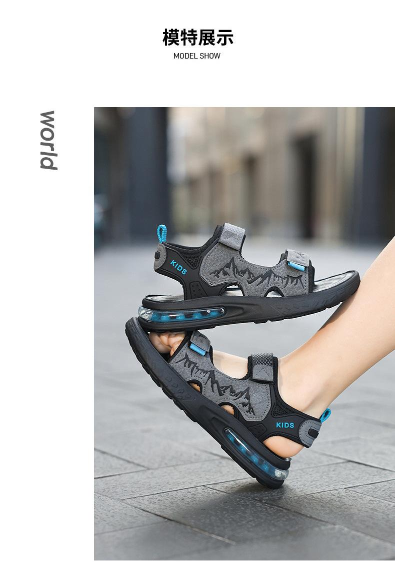 Product Introduction of Children's Sandals Boy's Beach Shoes Summer New Foreign Trade Sandals Boys Medium and Big Children Children's Sandals Soft Bottom Air Cushion 12