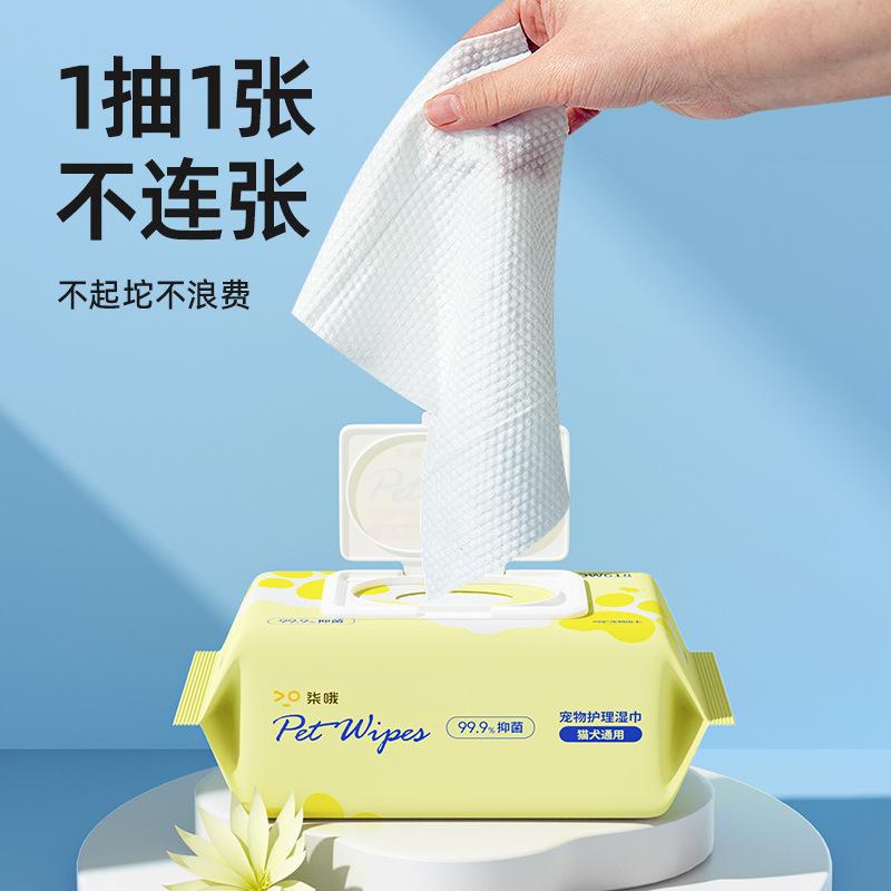 Product Introduction of 80 Sheets Large Pack Pet Wipes for Dogs and Cats, No-Rinse Deodorizing Wet Wipes, Tear Stain Cleaning Wipes, Pet Supplies 3