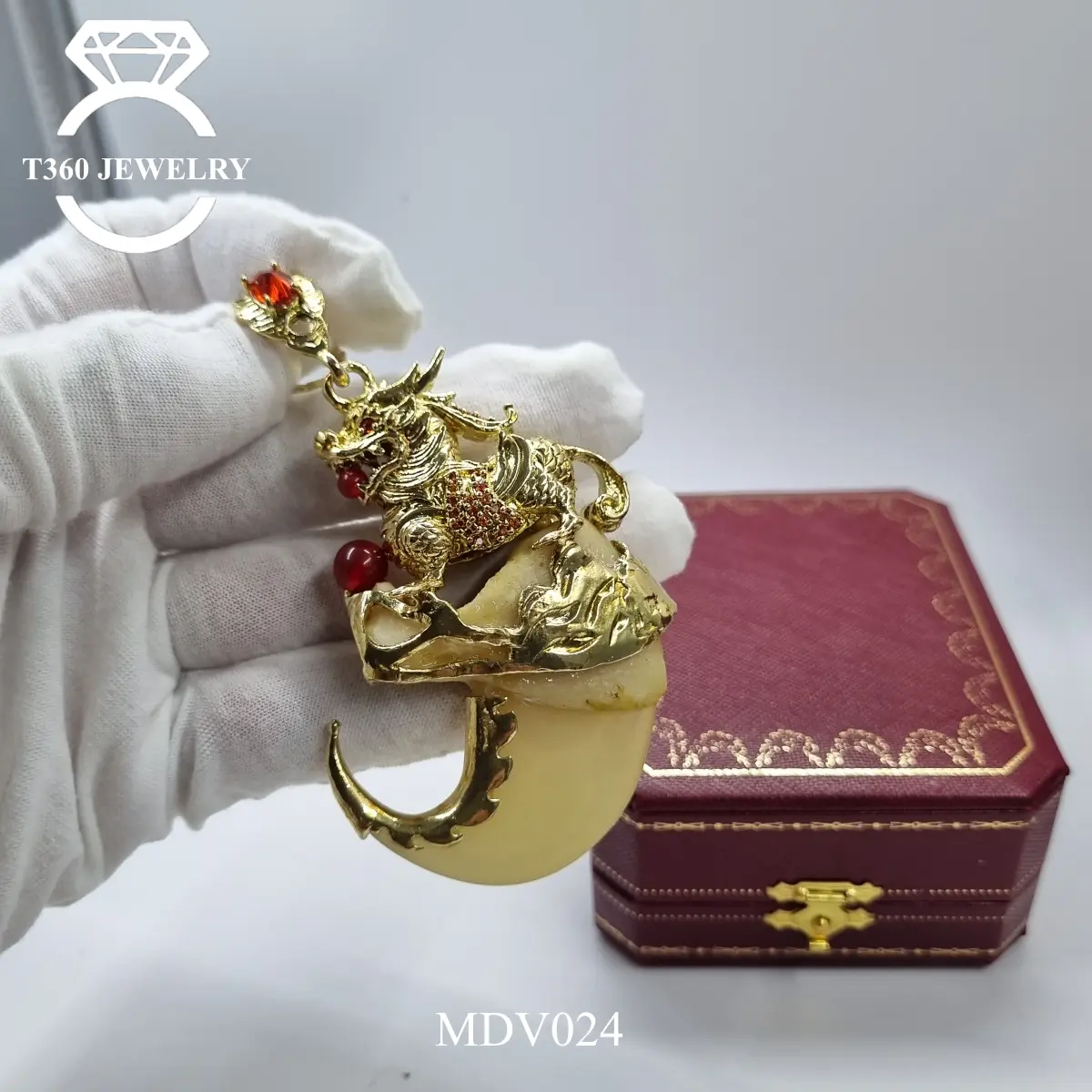Mặt dây chuyền bọc hình kỳ lân bằng đồng MDV024