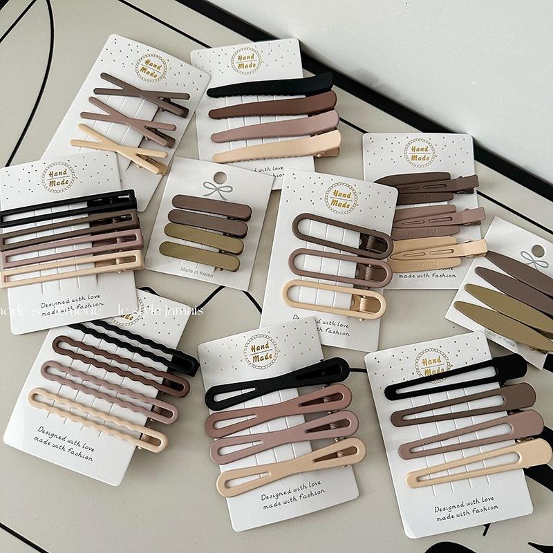 Kẹp Tóc, Màu Cà Phê Sữa Cổ Điển Dành Cho Nữ, Thích Hợp Cho Mùa Thu Và Mùa Đông, Có Thể Dùng Cho Tóc Gãy Và Tóc Mái, Kẹp Mỏ Vịt, Kẹp Tóc Liền Mạch