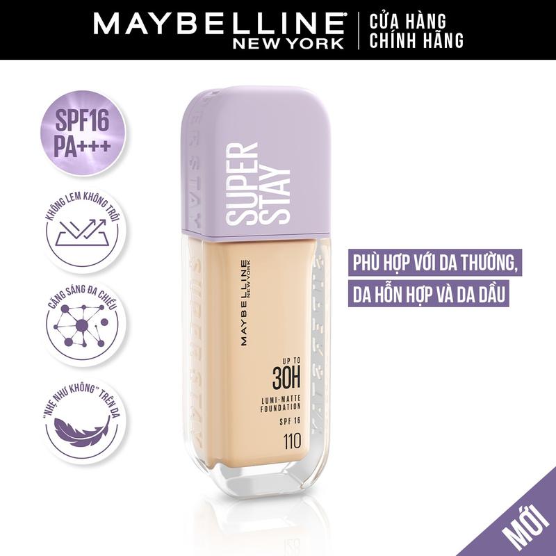 [FS BAU] Kem nền bắt sáng Superstay Lumi Matte 30H che phủ nhẹ mặt Maybelline New York 35ml [MỚI]