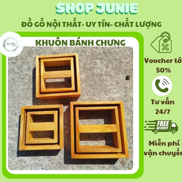 Khuôn làm bánh chưng vuông bằng gỗ nhiều kích thước mini đa năng để gói bánh chưng nướng