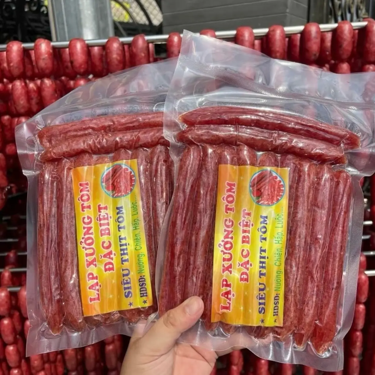 1KG Lạp Xưởng Tôm Sấy Khô, Vị Giòn Béo-Ít Ngọt-Mai Quế Lộ, Đóng Gói Hút Chân Không , 1KG Bao Gồm 2 Túi
