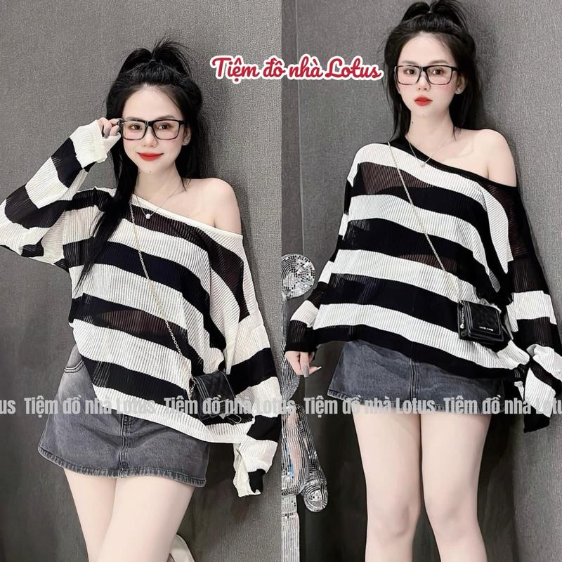  Tiệm đồ nhà Lotus  ÁO QUẢNG CHÂU LEN GÂN SỌC xinh lắm PHOM VỪA NGANG HÔNG 