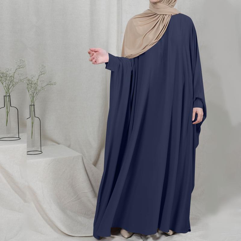 Product Introduction of Large Swing Solid Color Robe Dress plus Size Women's Loose Casual| abayas singapore alaydrus bambina baju kurung raya 2025 ke barung butterfly sparkly dress coquette mesir black lavella luna plus size pashmina zainab collection glitter 6