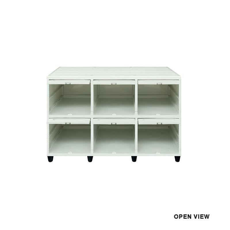 CLUB Triple Flip Cabinet Susun 2 - Lemari Plastik Pintu Geser - Lemari Laci Plastik Minimalis - Lemari Penyimpanan Serbaguna - Laci Penyimpanan Serbaguna - Lemari Plastik Multifungsi - Lemari Laci Plastik Club Furniture 1