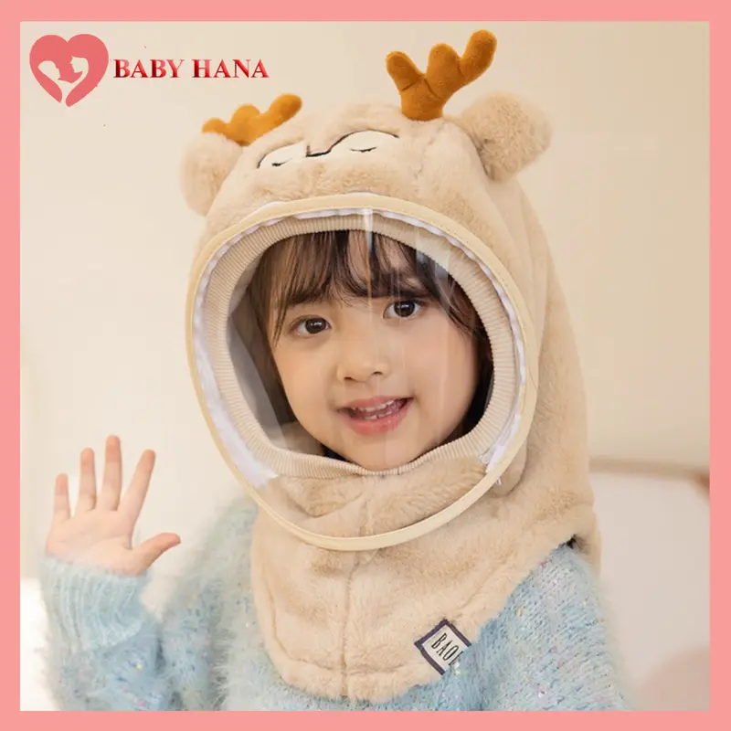 Mũ Len Trùm Đầu Giữ Ấm Có Kính Chắn Giọt Bắn, Chống Gió Chống Bụi Cho Bé 6