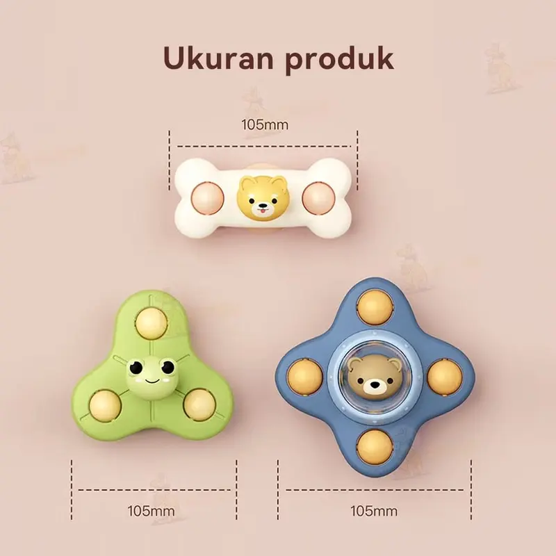 Spinner mainan Bayi, bisa ditempel dan berputar lama 5