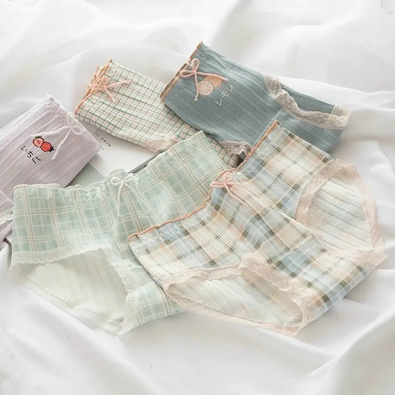 Quần Chíp Cho Bé Gái ( Người Lớn ). Combo 5 Quần Lót Cotton Cho Bé Gái 35-55kg In Hình Siêu Kute 5