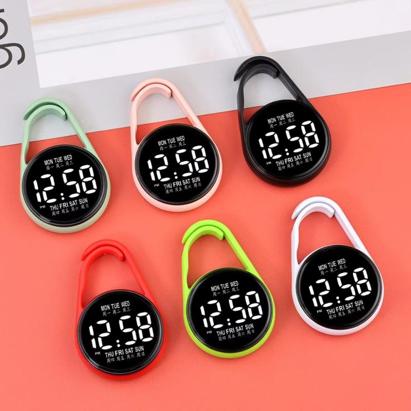 Sáng tạo Đèn LED Đồng hồ treo điện tử Di động Màn hình kỹ thuật số Đồng hồ bỏ túi Kiểu dáng bỏ túi Chống nước Đồng hồ bỏ túi phát quang Phụ kiện thời trang