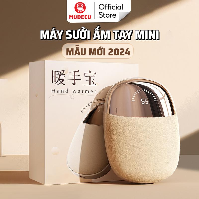 Máy Sưởi Mini Cầm Tay Modeco - Làm Ấm Tay Nhanh Với 4 Cấp Độ Điều Chỉnh Nhiệt,  Pin Sạc 3600mah Có Thể Làm Sạc Dự Phòng