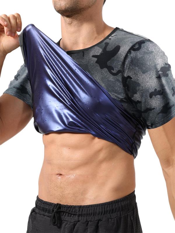 Men's Round Neck Sweatproof Shapewear Tee, Breathable Comfortable Short Sleeve T-Shirt, Shaper for Men, Underwear for All Seasons 0