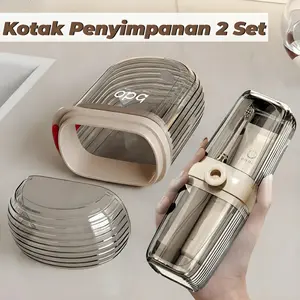 Portable Pengangkut Set Pasta Gigi Kotak Sabun Kotak Cuci Pengangkut Set Cangkir Gigi
